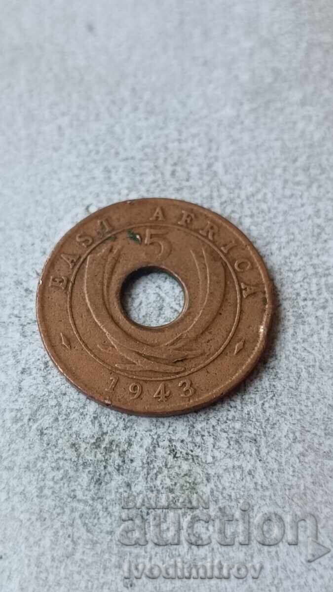 British East Africa 5 Cents 1943 with price 3.85 BGN | € 1.97 British East Africa 5 Cents 1943 with price 3.85 BGN | € 1.97