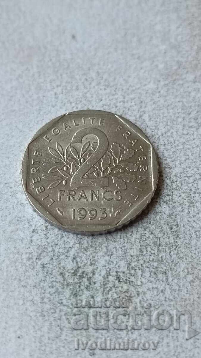 Франция 2 франка 1993