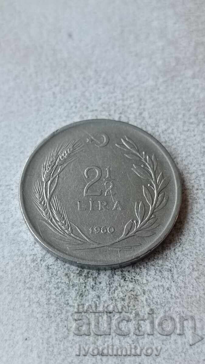 Турция 2 1/2 лири 1960