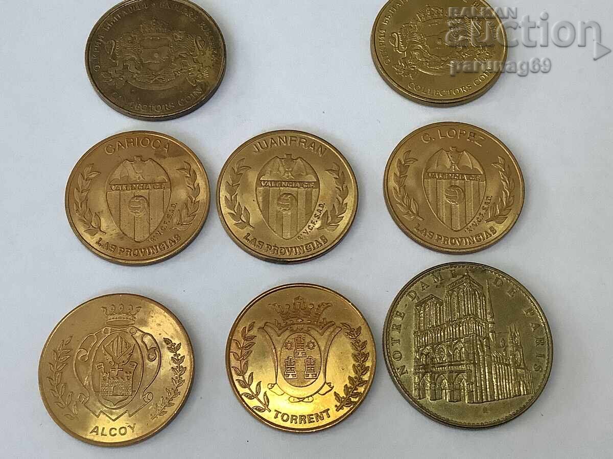 Παράδοση Λοτ αναμνηστικών μεταλλίων από Ισπανία, Γαλλία και Βουλγαρία, 9 τεμάχια Παράδοση Λοτ αναμνηστικών μεταλλίων από Ισπανία, Γαλλία και Βουλγαρία, 9 τεμάχια