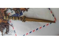 Αντίκα, σπάνιο μαχαίρι για γράμματα από μπρούτζο, ορείχαλκο με φιγούρες κουκουβάγιας