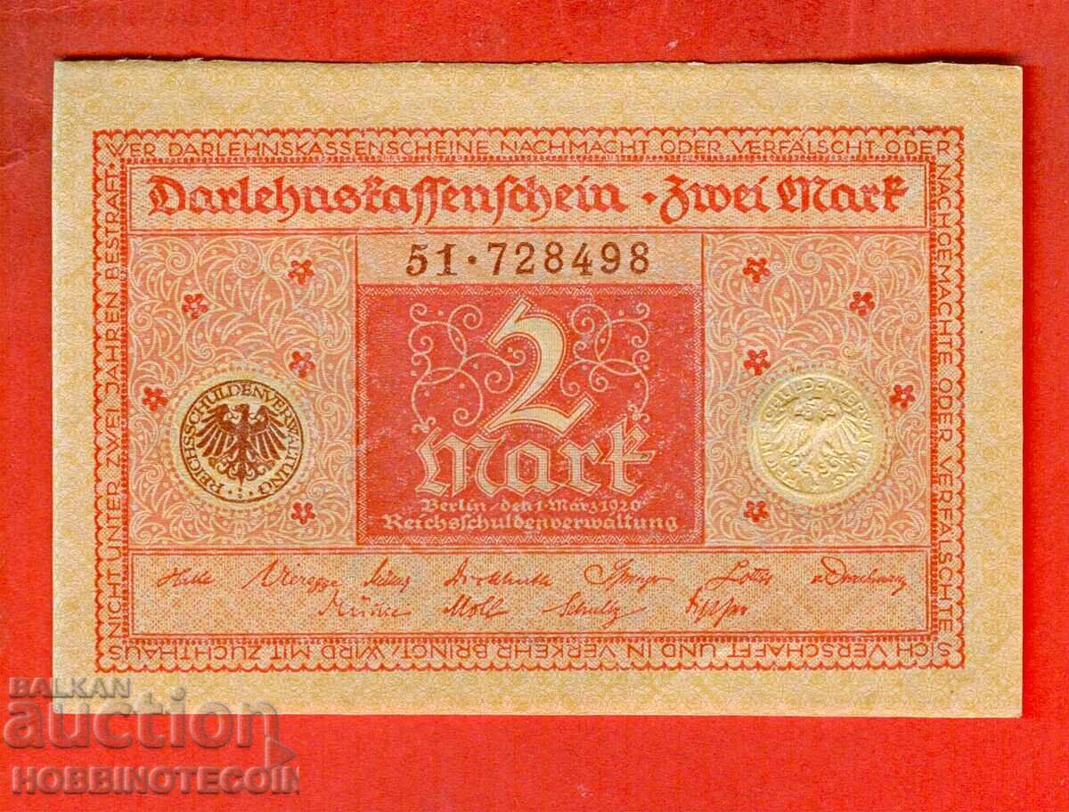 GERMANY Germany 2 Marks - issue 1920 NEW UNC