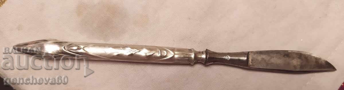 Antique scalpel, silver handle with ornaments with price 40.00 BGN | € 20.45
