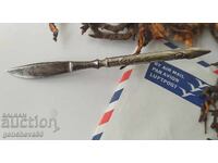 Antique scalpel, silver handle with ornaments