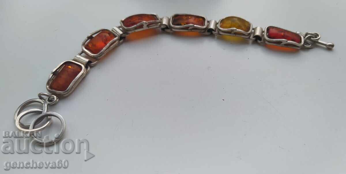 Old Bracelet with Baltic Amber Silver 925 / 23g with price 150.00 BGN | € 76.69 Old Bracelet with Baltic Amber Silver 925 / 23g with price 150.00 BGN | € 76.69