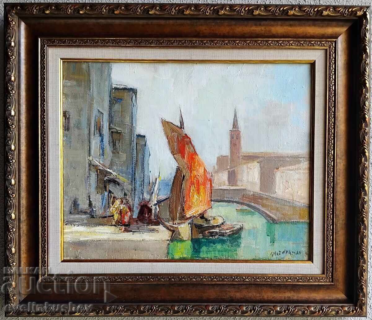 Licitație Tablou în ulei pictat cu vopsele de ulei pe pânză Licitație Tablou în ulei pictat cu vopsele de ulei pe pânză