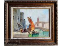 Oil painting painted with oil paints on canvas