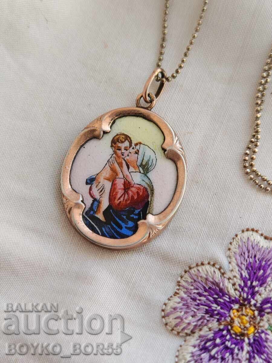 Παλαιό Ασημένιο Επιχρυσωμένο Βουλγαρικό Βασιλικό Μετάλλιο με Σμάλτο με τιμή 89.00 BGN | € 45.50