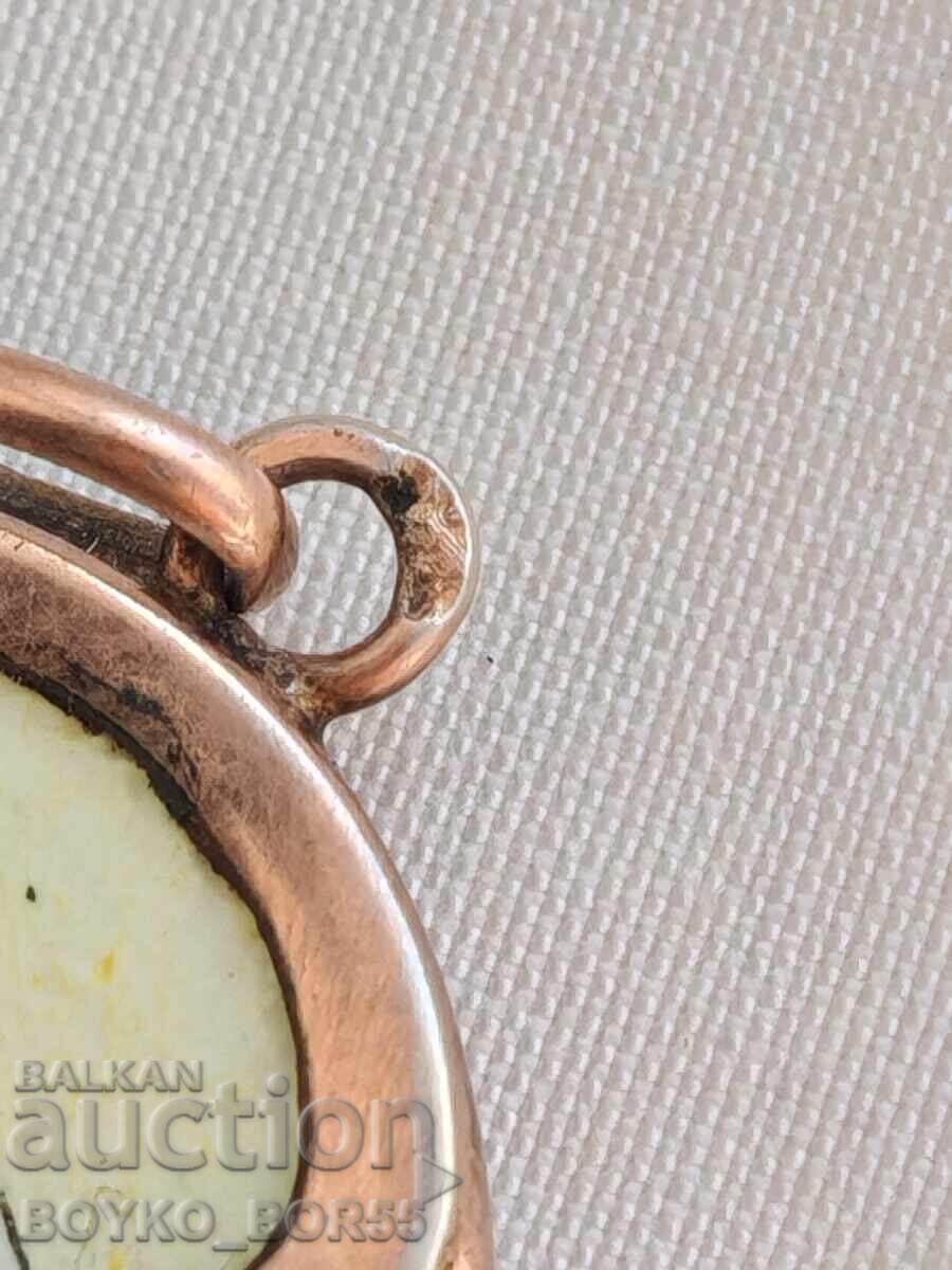 Παράδοση Παλαιό Ασημένιο Επιχρυσωμένο Βουλγαρικό Βασιλικό Μετάλλιο με Σμάλτο