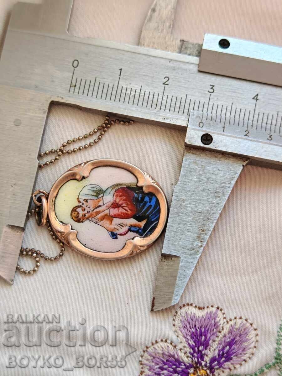 Παλαιό Ασημένιο Επιχρυσωμένο Βουλγαρικό Βασιλικό Μετάλλιο με Σμάλτο - 5