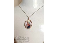 Medalion vechi de argint aurit bulgăresc țarist cu email