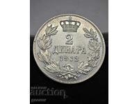 2 dinari 1912 Serbia UNC, citiți descrierea!