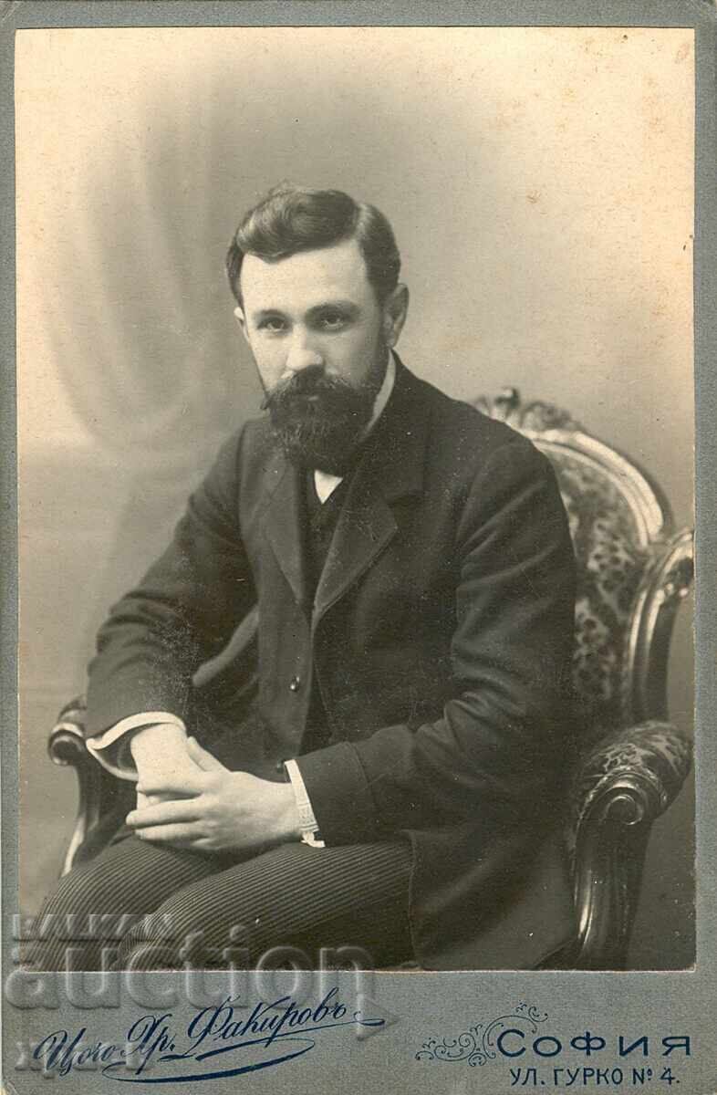 СТАРА ФОТОГРАФИЯ - КАРТОН - ЦОЧО ФАКИРОВ - СОФИЯ - 0004