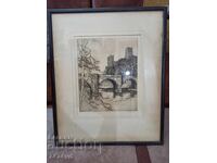 Παλιά χαρακτική, σχέδιο από τον καλλιτέχνη M. Rudge