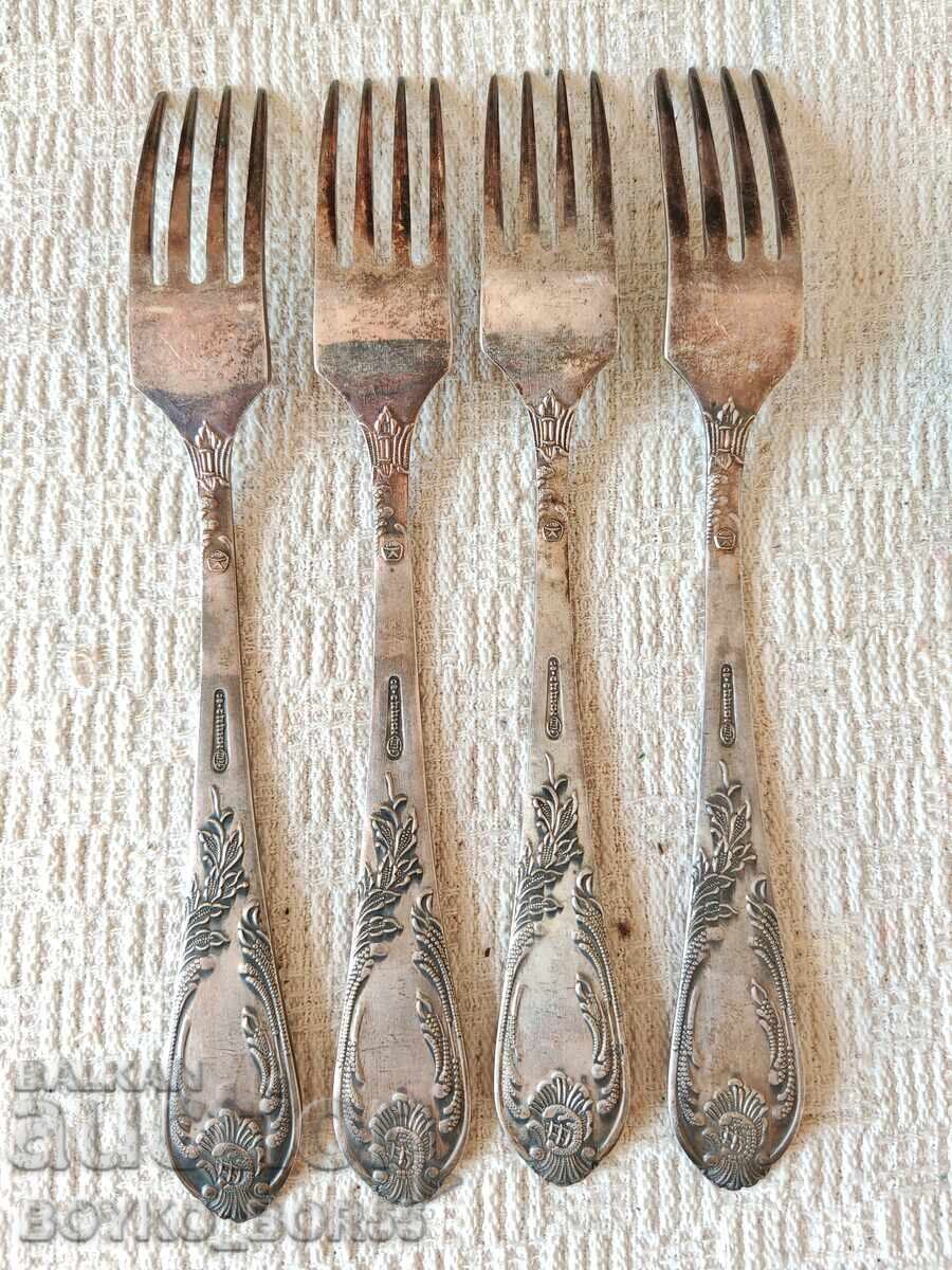 Оригинални Руски Соц СССР Мелхиор Дълбоко Посребрени Вилици с цена 75.00 лв. | € 38.35