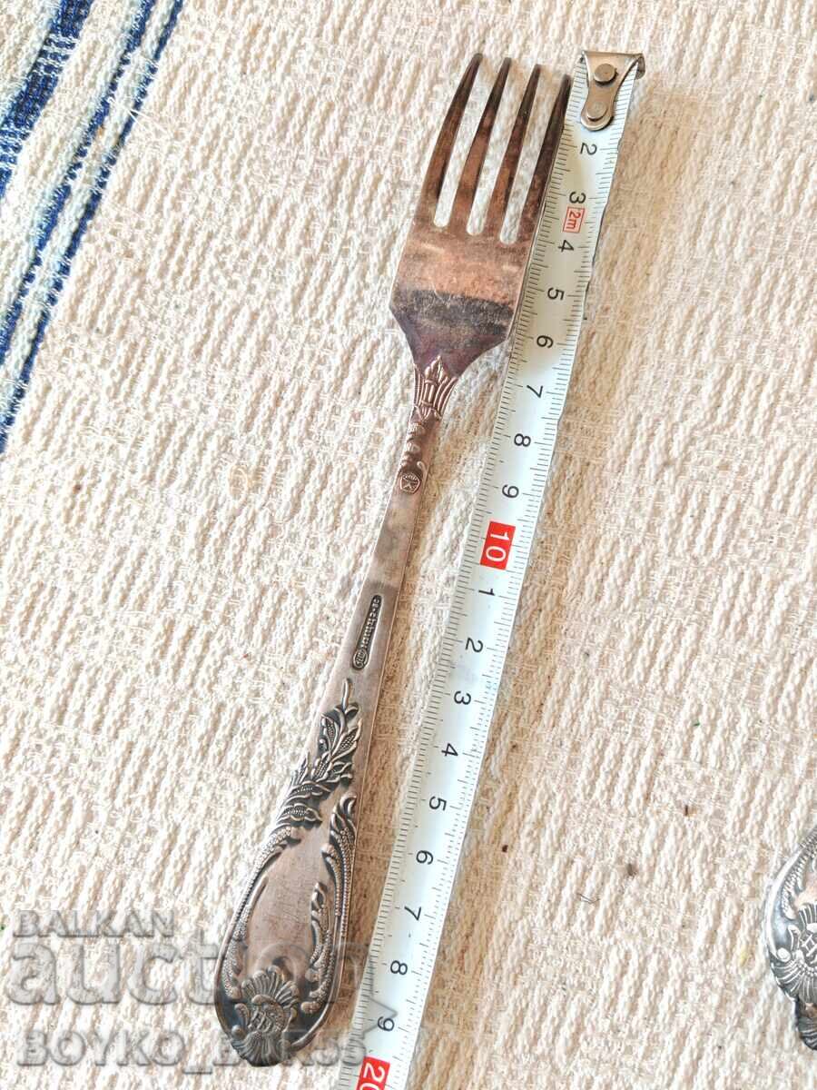 Аукцион Оригинални Руски Соц СССР Мелхиор Дълбоко Посребрени Вилици