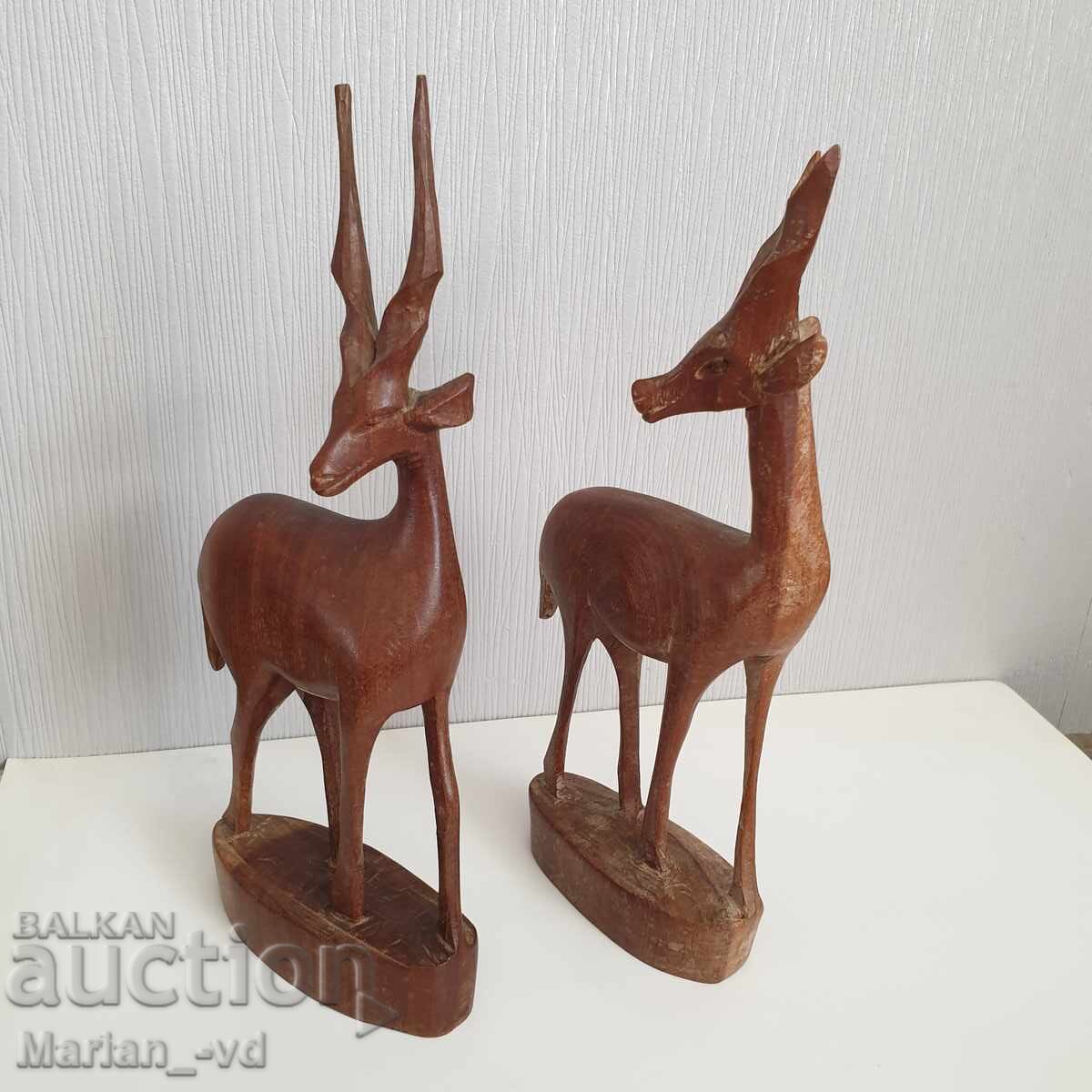 Παλιά ξύλινα αγάλματα ελαφιών - 6