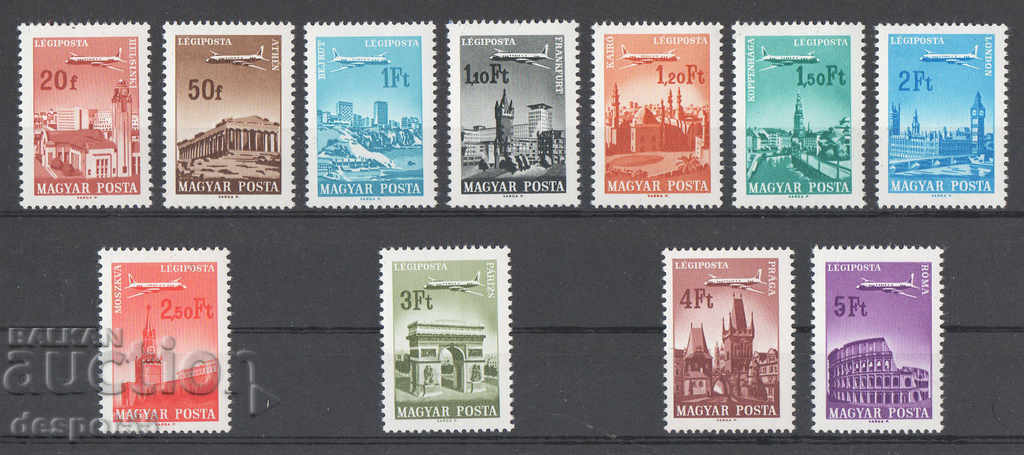 1966. Hungary. Cities and Airplanes