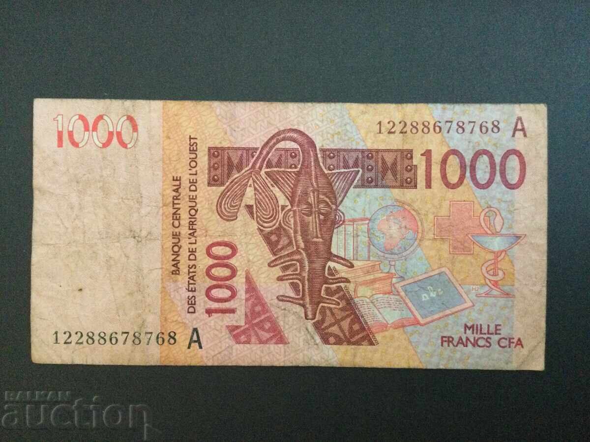 West Africa 1000 francs West Africa 1000 francs