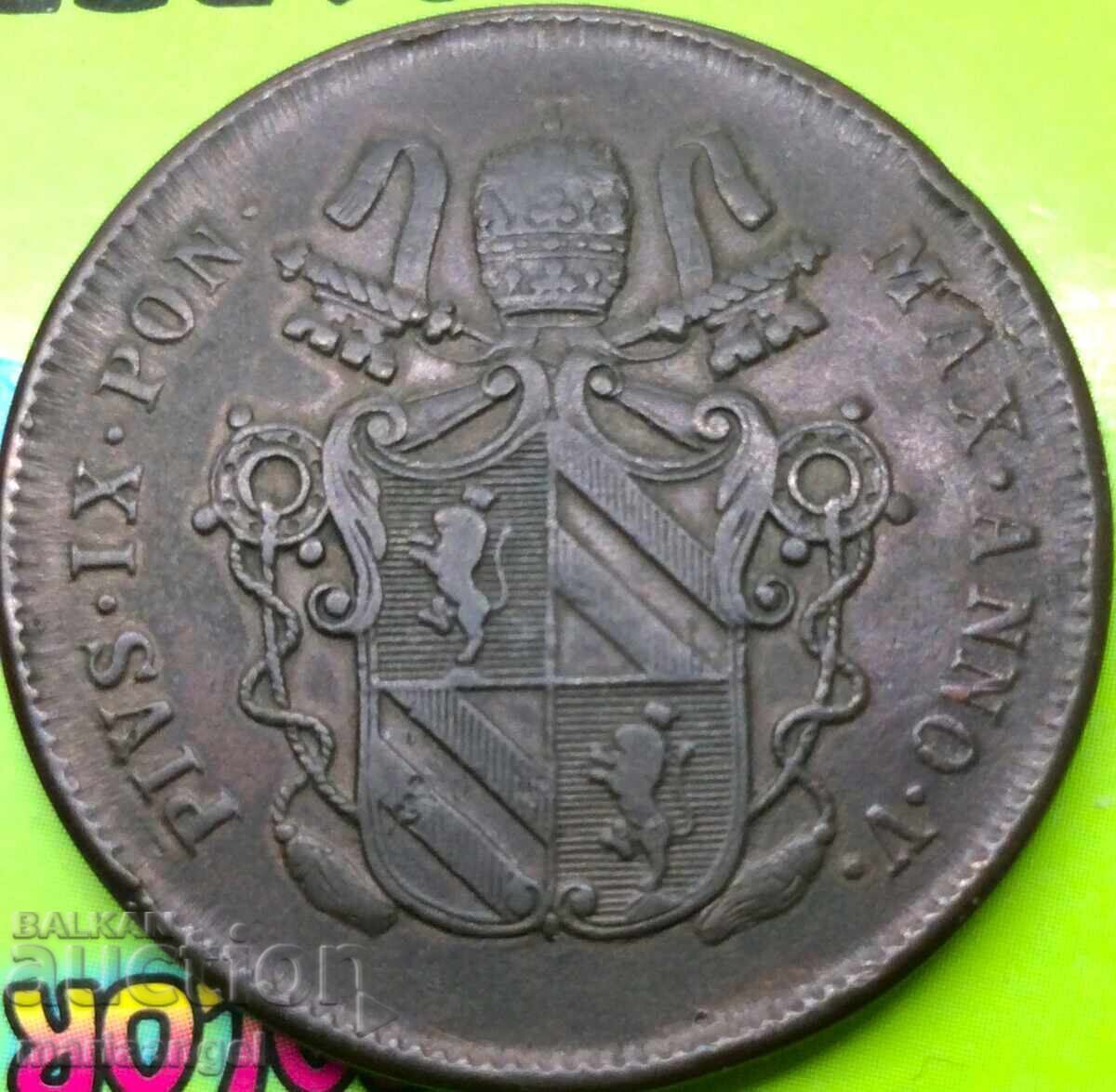 Δημοπρασία 5 bayochi 1854 Vatican 40mm 39,67g Pius IX