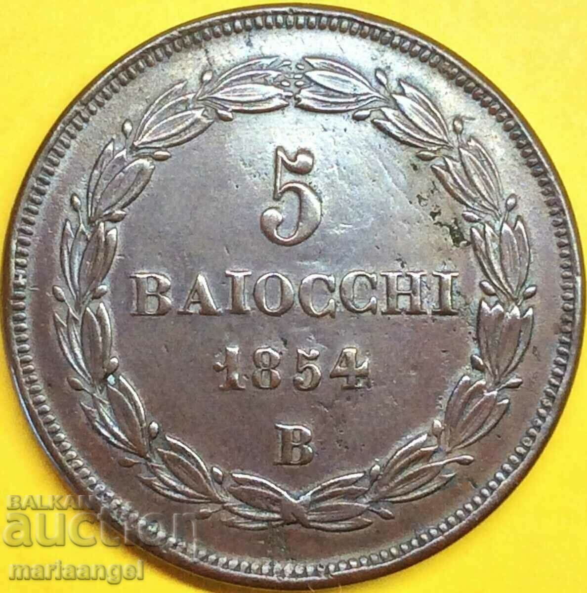 5 bayochi 1854 Vatican 40mm 39,67g Pius IX - 5