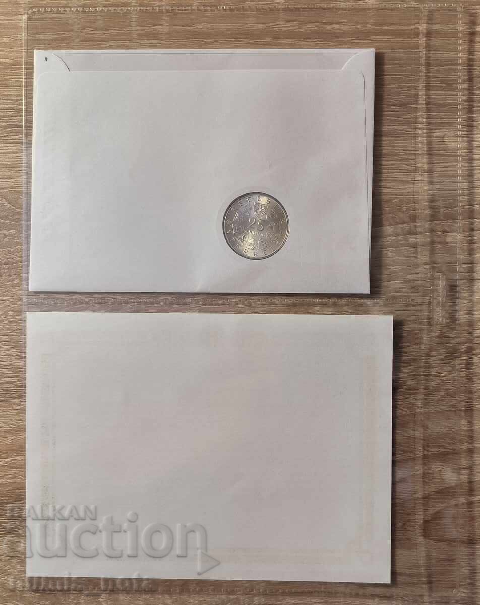 Austria 25 Schillings 1973 Max Ranhart numismatic brief 1993 with price 50.00 BGN | € 25.56