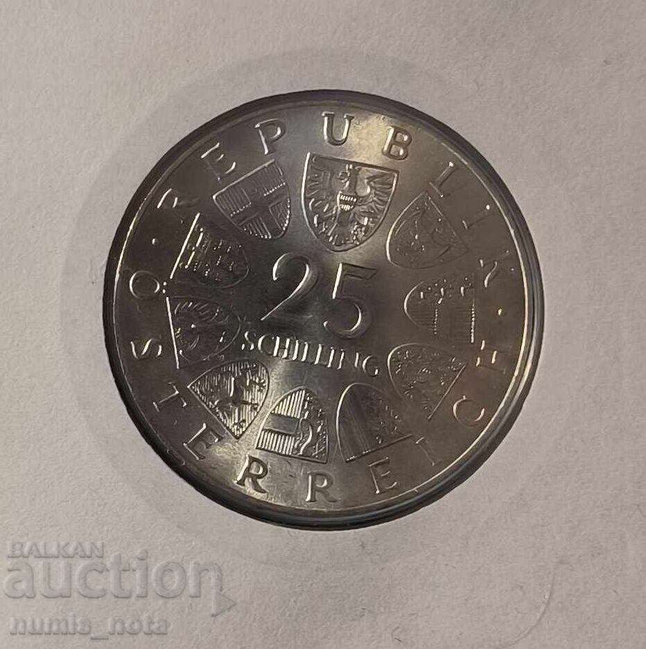 Delivery of Austria 25 Schillings 1973 Max Ranhart numismatic brief 1993