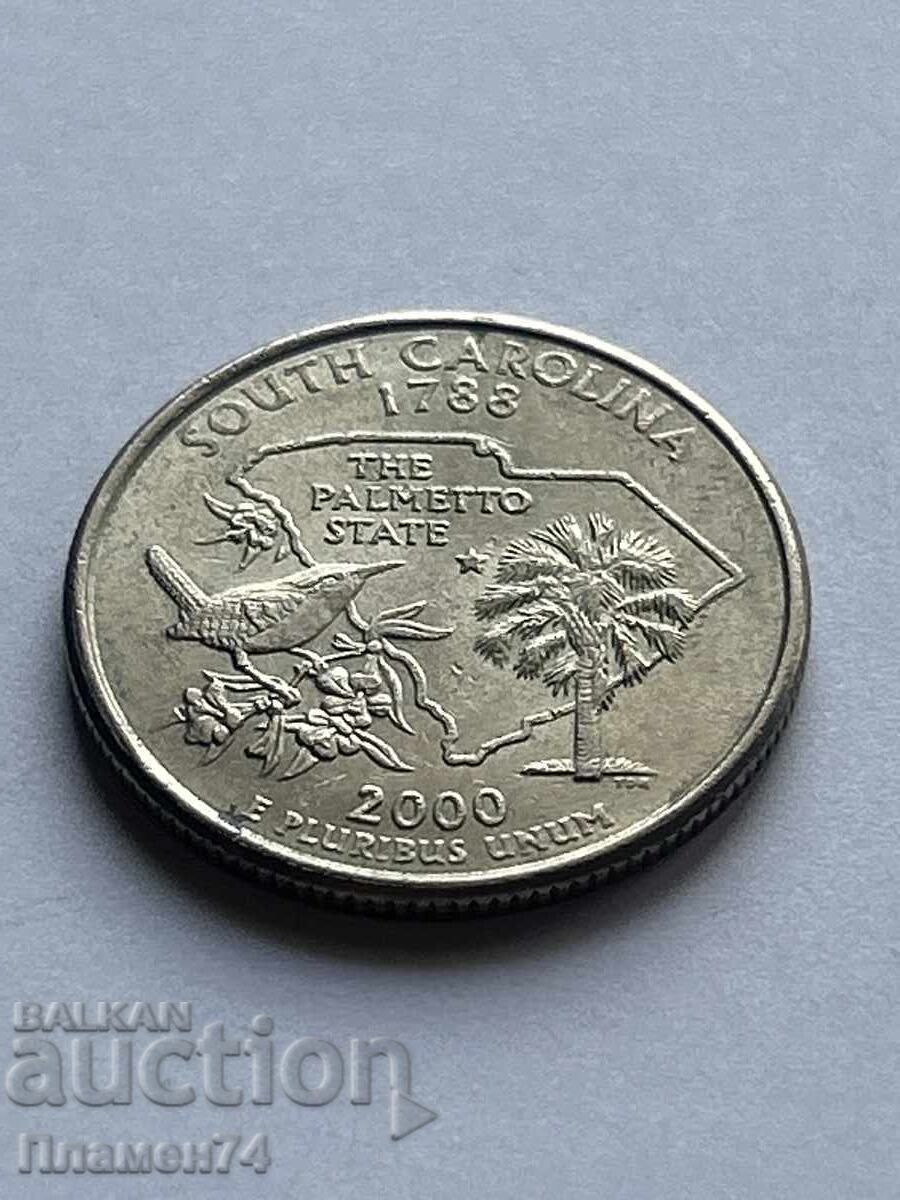 1/4 dollar 2000 USA South Carolina P with price 2.00 BGN | € 1.02