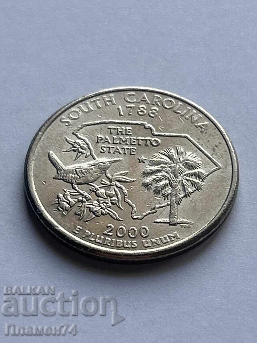 1/4 dolar 2000 SUA Carolina de Sud P cu preț 2.00 BGN | € 1.02 1/4 dolar 2000 SUA Carolina de Sud P cu preț 2.00 BGN | € 1.02