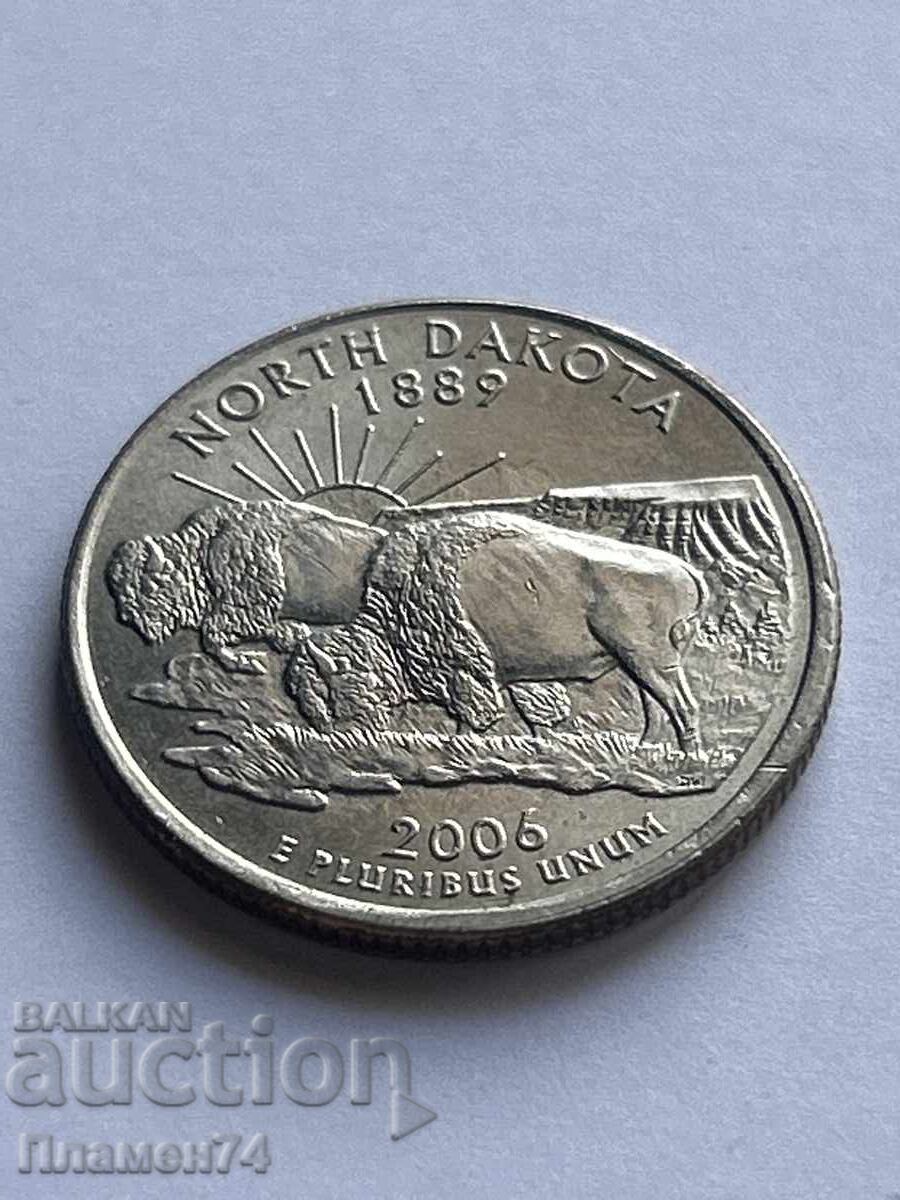 1/4 Dollar 2006 USA North Dakota P with price 2.00 BGN | € 1.02