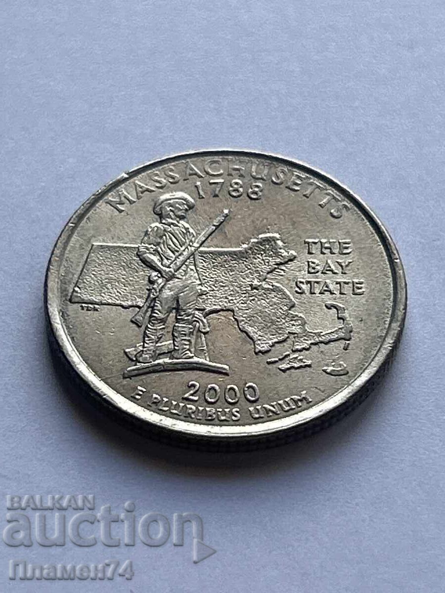 1/4 δολάριο 2000 ΗΠΑ Μασαχουσέτη P με τιμή 2.00 BGN | € 1.02