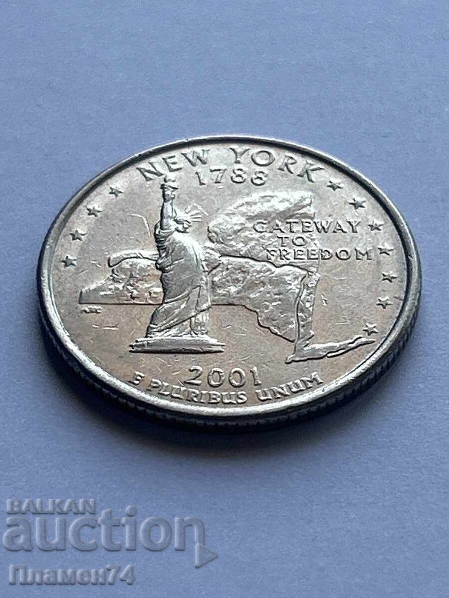 1/4 δολάριο 2001 ΗΠΑ Νέα Υόρκη D με τιμή 2.00 BGN | € 1.02