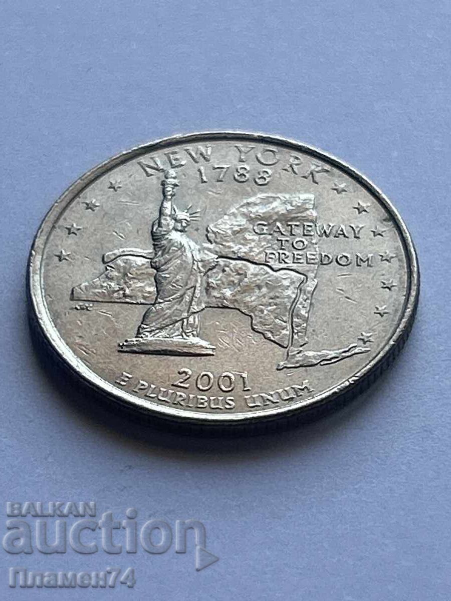 1/4 Dollar 2001 USA New York P with price 2.00 BGN | € 1.02