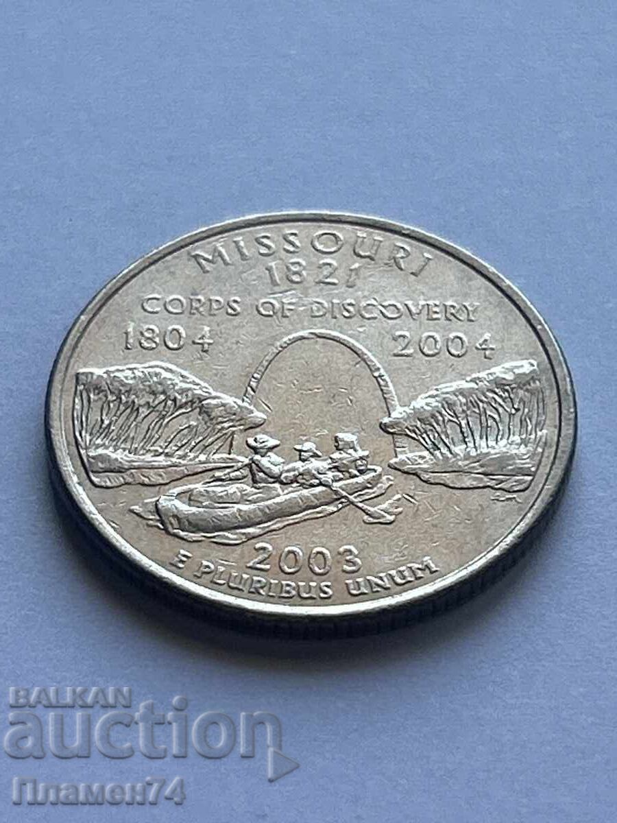 1/4 δολάριο 2003 ΗΠΑ Μισούρι D με τιμή 2.00 BGN | € 1.02 1/4 δολάριο 2003 ΗΠΑ Μισούρι D με τιμή 2.00 BGN | € 1.02