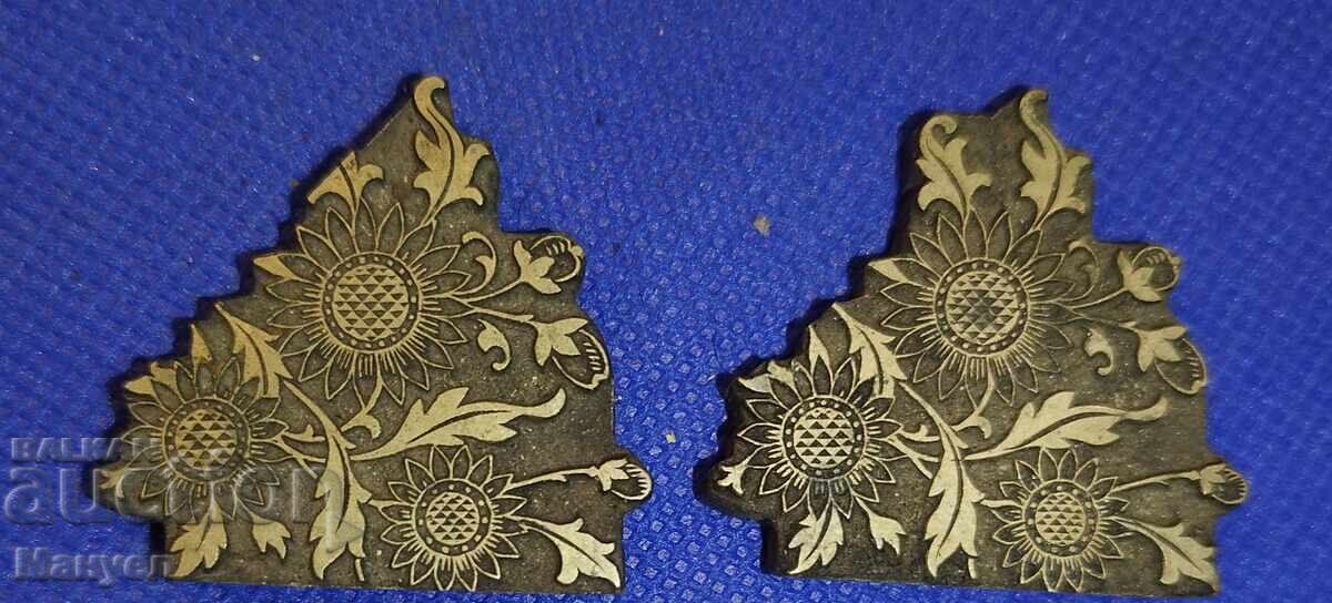 Old bronze printing plate, bookbinding, Kingdom of Bulgaria