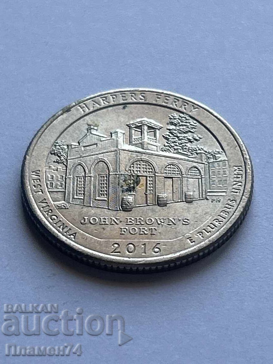 1/4 Dollar 2016 USA Harpers Ferry National Historical Park with price 2.00 BGN | € 1.02