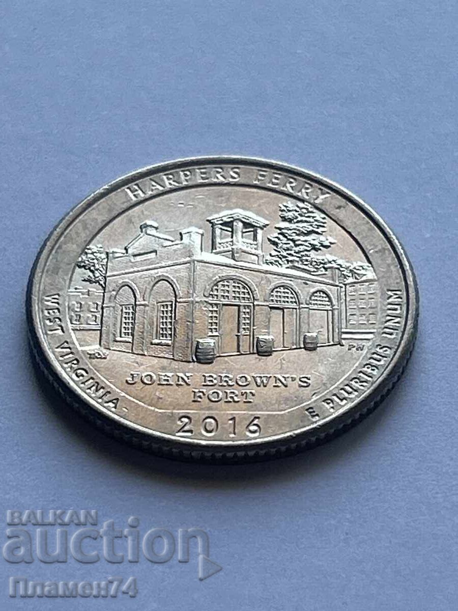 1/4 Dollar 2016 USA Harpers Ferry National Historical Park with price 2.00 BGN | € 1.02