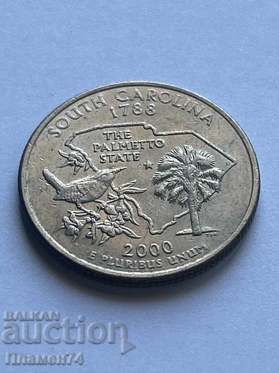 1/4 δολάριο 2000 ΗΠΑ Νότια Καρολίνα D με τιμή 2.00 BGN | € 1.02 1/4 δολάριο 2000 ΗΠΑ Νότια Καρολίνα D με τιμή 2.00 BGN | € 1.02