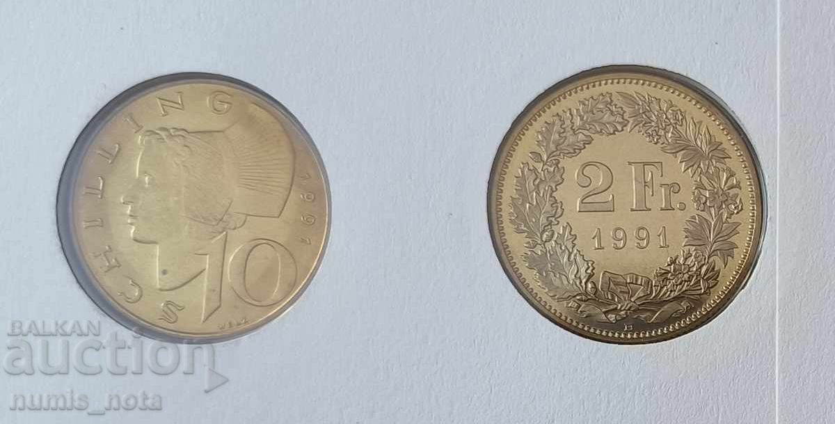 Δημοπρασία Μέγιστο νομισματικό χαρτί Κοινή έκδοση Αυστρία - Ελβετία 1992