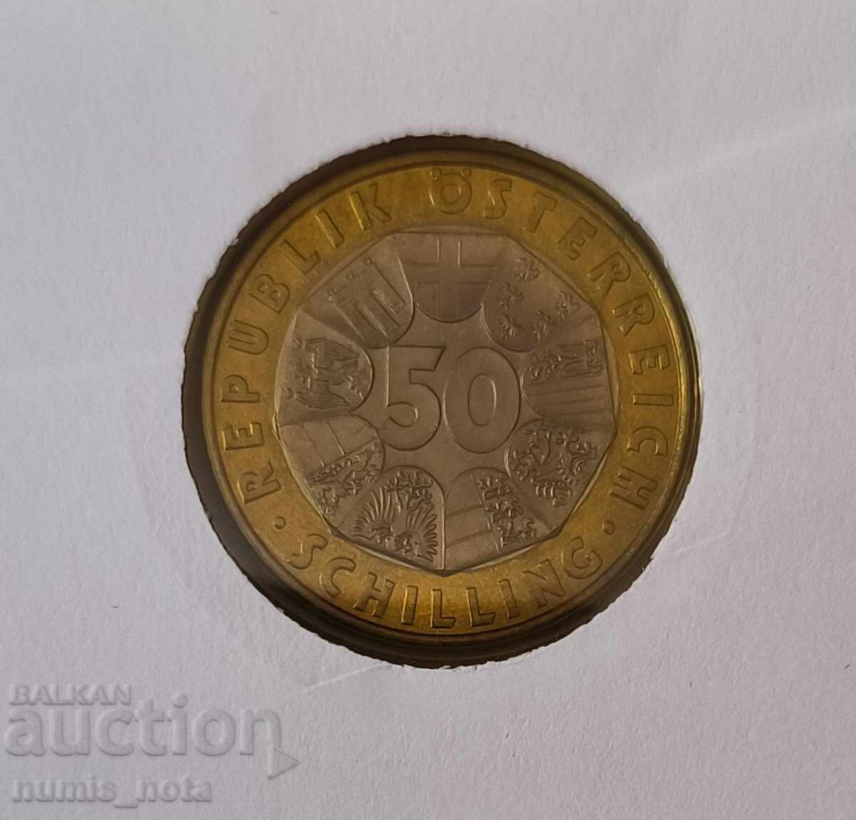 Δημοπρασία Αυστρία 50 σελίνια 1997 Βιεννέζικη Σετσεσιόν νομισματικό πακέτο