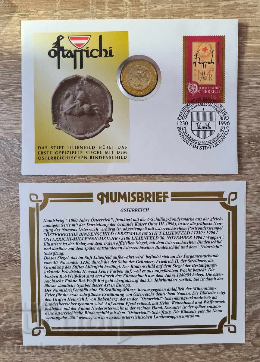 Αυστρία 50 σελίνια 1996 1000 γρ. Αυστρία νομισματικό πακέτο