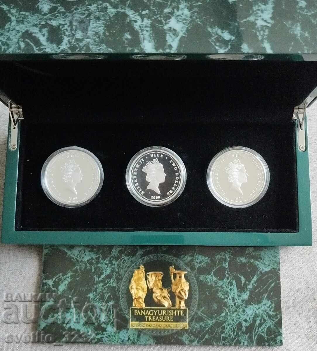 Аукцион Сребро 1 OZ 2009 3 бр Панагюрското съкровище
