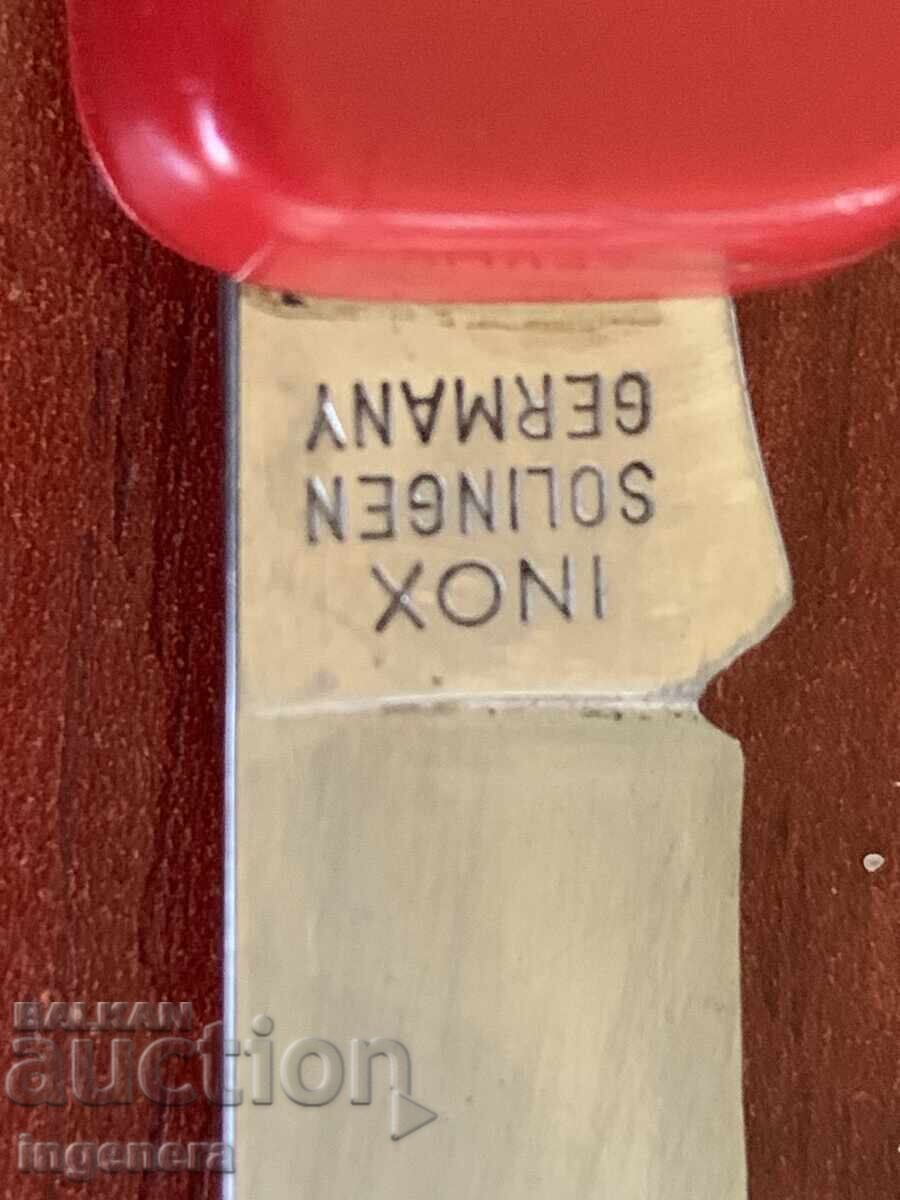 CUȚIT PLIABIL CUȚIT VECHI LAMĂ-SOLINGEN SOLINGEN cu preț 55.00 BGN | € 28.12 CUȚIT PLIABIL CUȚIT VECHI LAMĂ-SOLINGEN SOLINGEN cu preț 55.00 BGN | € 28.12