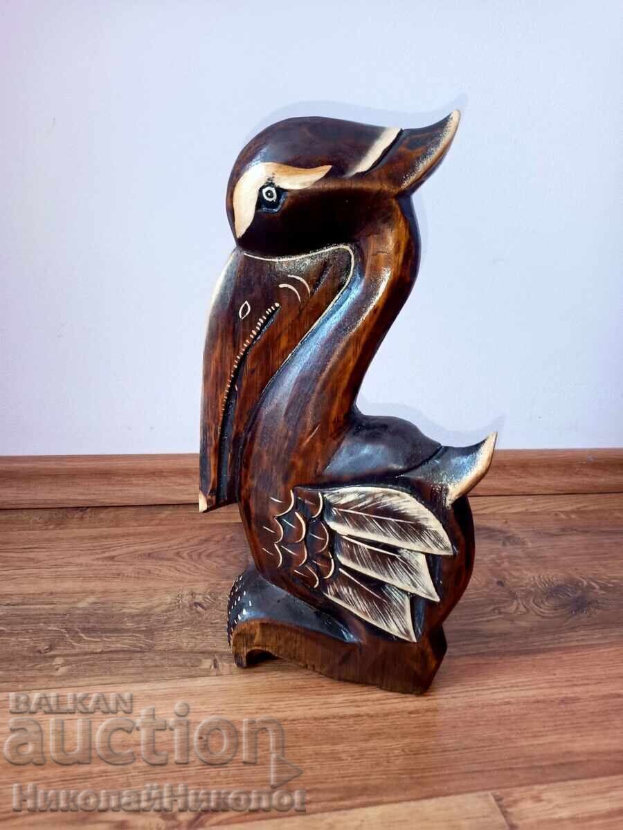ФИГУРА СКУЛПТУРА ДЪРВОРЕЗБА ПЕЛИКАН Б145
