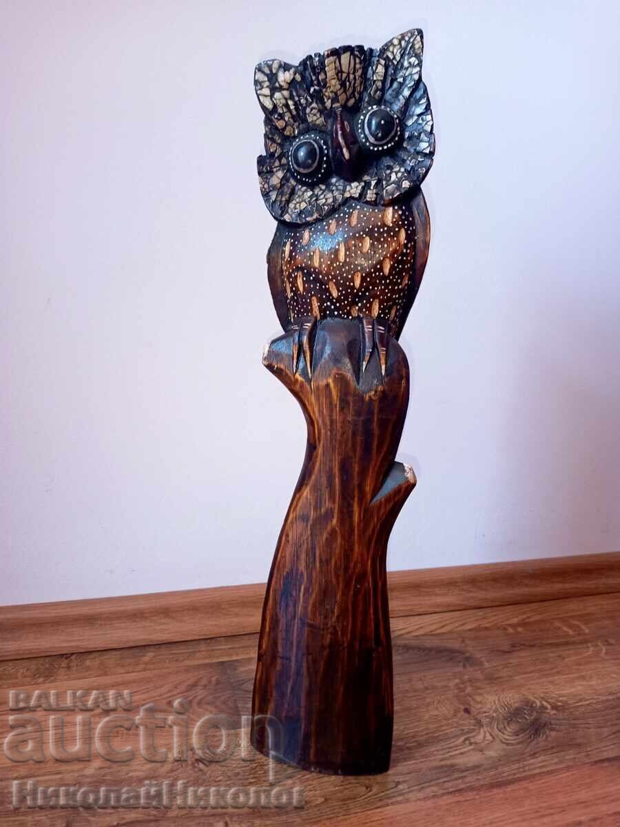 Sculpture Figure Wood Carving Owl B147 Sculpture Figure Wood Carving Owl B147