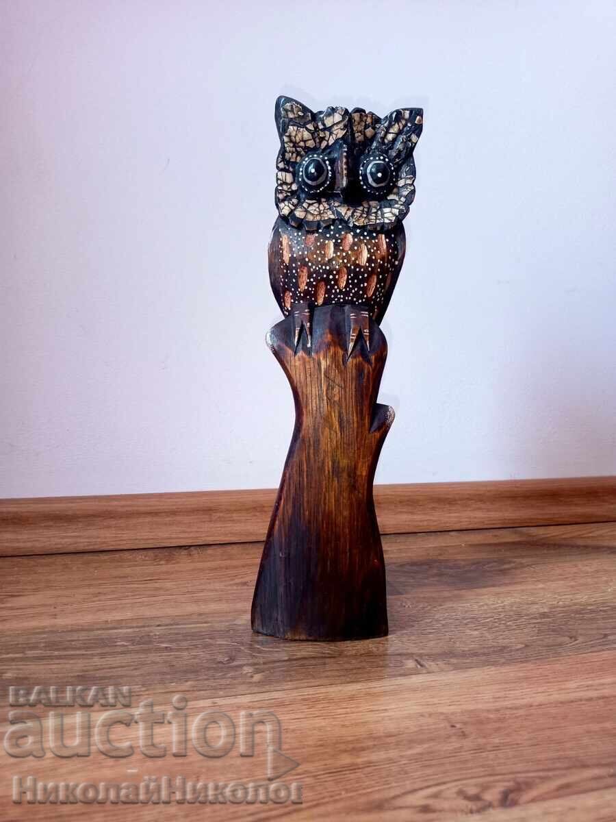 Sculpture Figure Wood Carving Owl B148