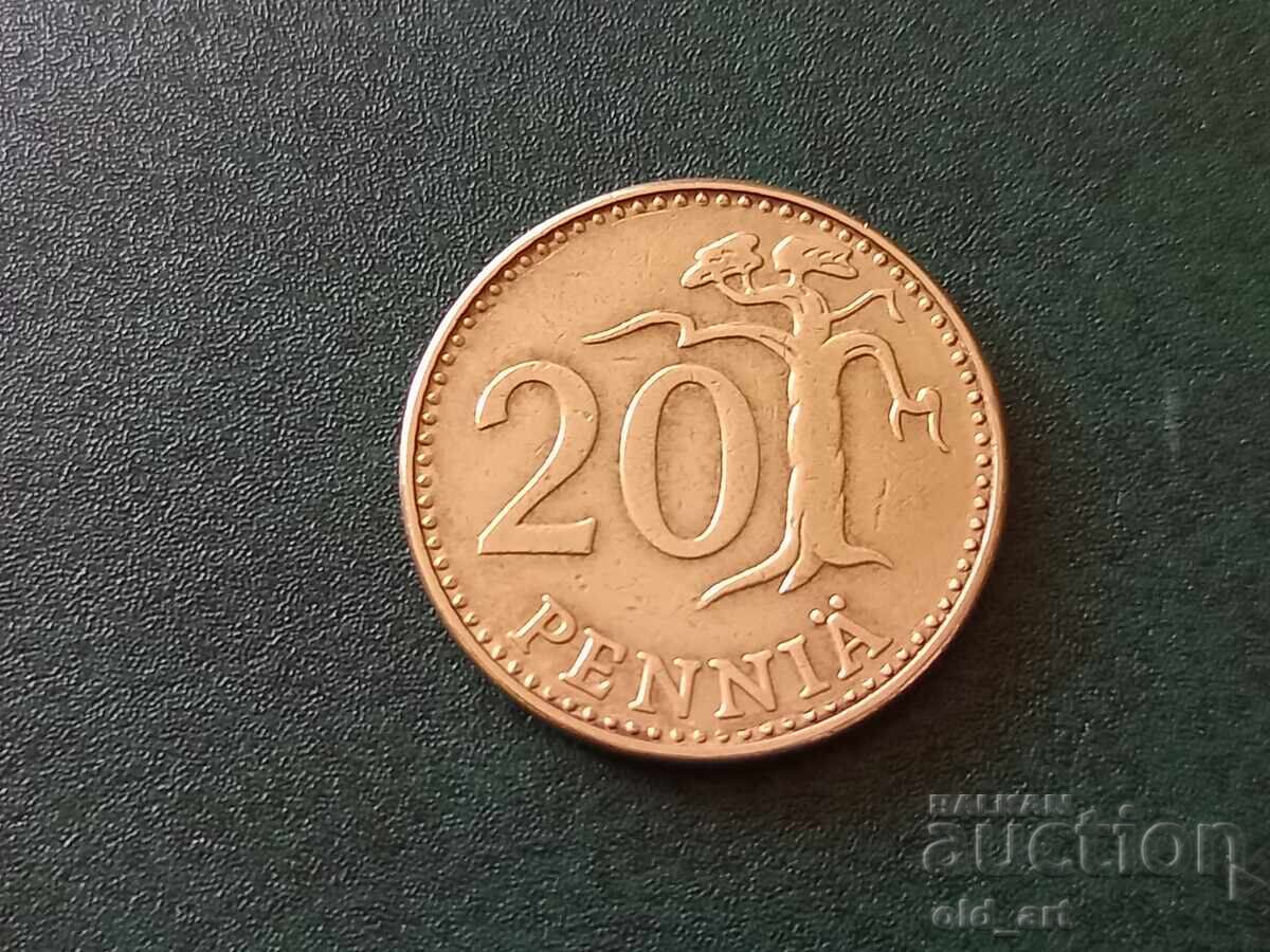 Coin - Finland, 20 penniä 1963