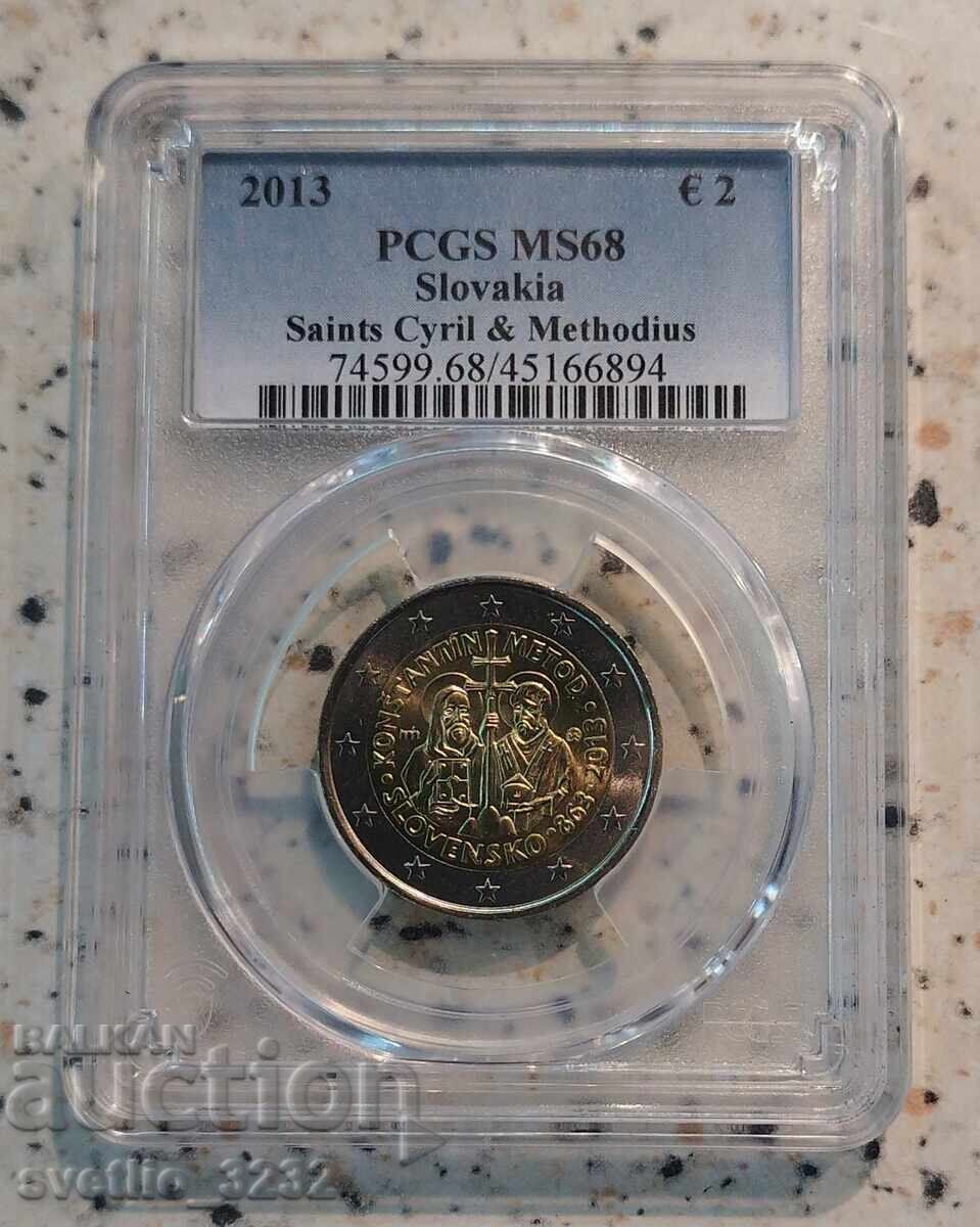 2 Ευρώ 2013 Κύριλλος και Μεθόδιος MS 68 PCGS