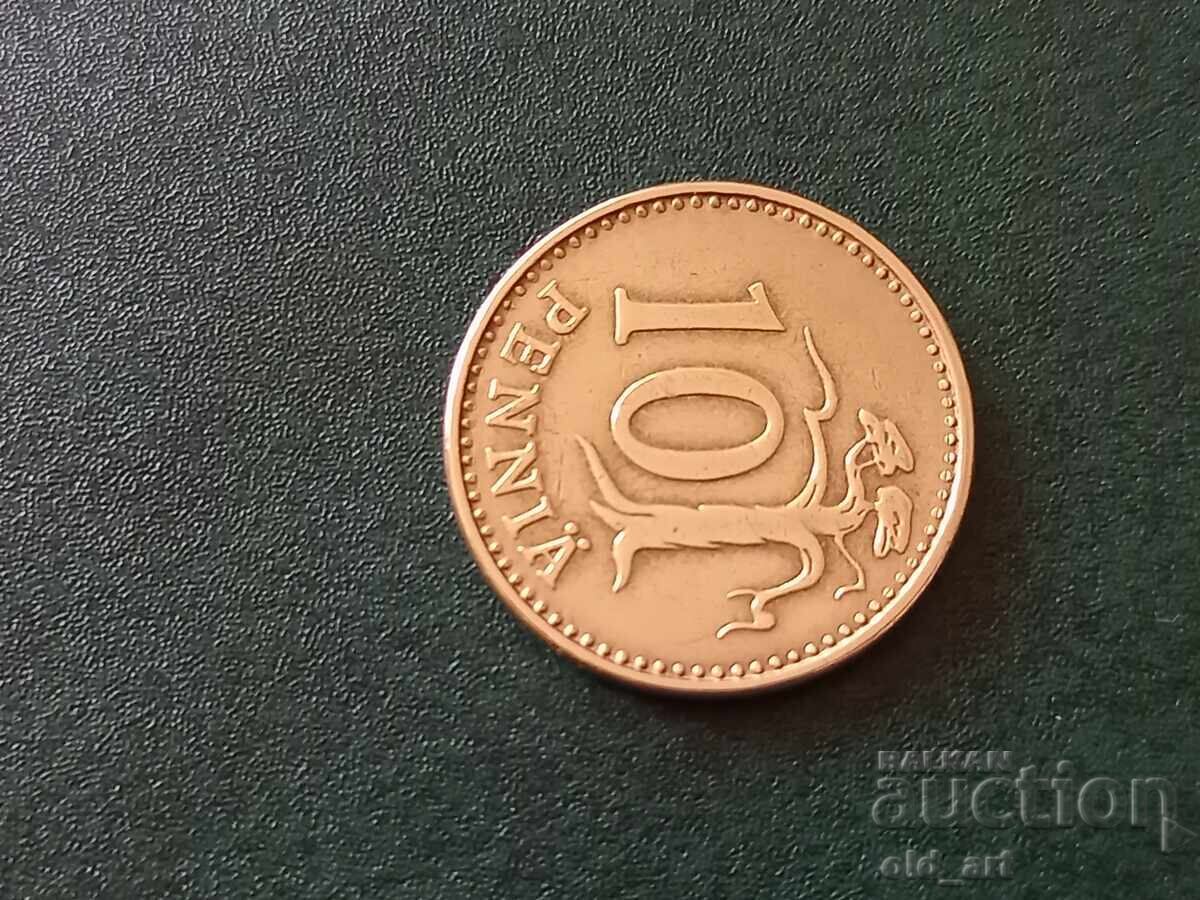 Licitație Monedă - Finlanda, 10 penni 1964