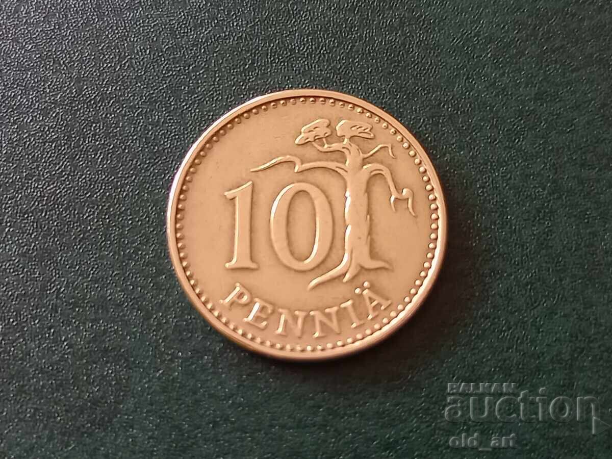 Coin - Finland, 10 penniä 1964